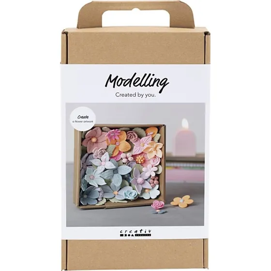 DIY Modellervoks Kit - Blomster i Pastelfarver