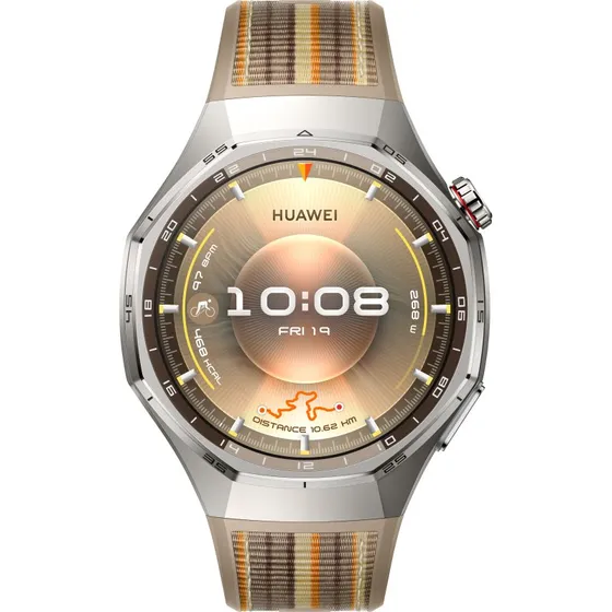 Huawei Watch GT 6 Pro 46 mm - Titanium, Brun vævet rem