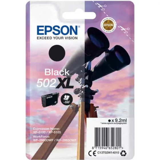 Epson 502XL sort blkpatron (C13T02W14010) - hj kapacitet