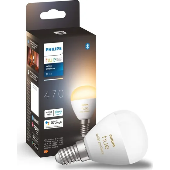 Philips Hue White Ambiance E14 Globe (P45)  1-pak