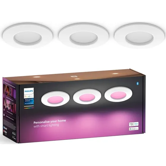 Philips Hue Slim indbygningsspot 90 mm White & Color Ambiance 3-pak