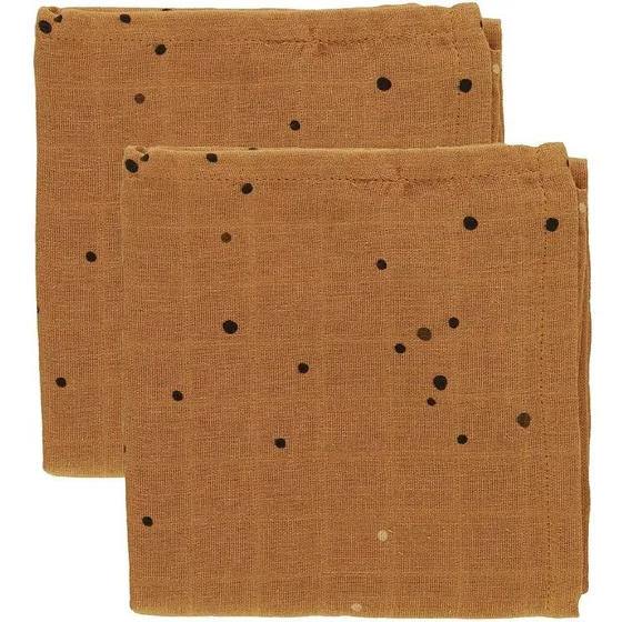 Done By Deer Stofble 70x70 2-pak - Mustard Dreamy Dots