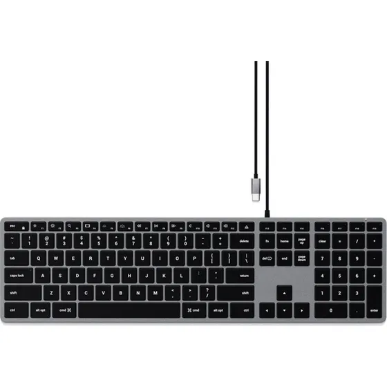 Satechi Slim W3 Tastatur  Nordisk, USB-C, Bagbelyst