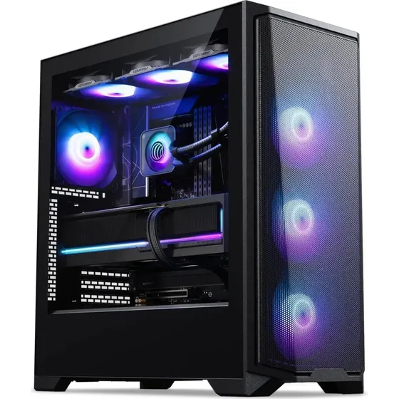 Phanteks Eclipse G370A Mid Tower  Sort, Tempered Glass