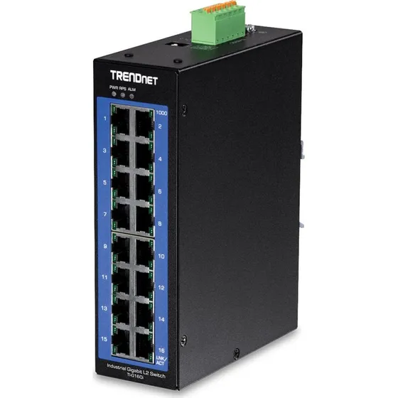TRENDnet TI-G160I 16-port Gigabit L2 DIN-skinne switch