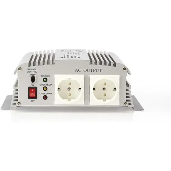 Nedis Power Inverter 24V 1000W (modificeret sinus) - 2x Schuko, 2400W peak