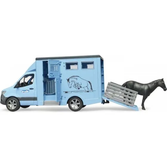 Bruder MB Sprinter Dyretransport 1:16 med hest