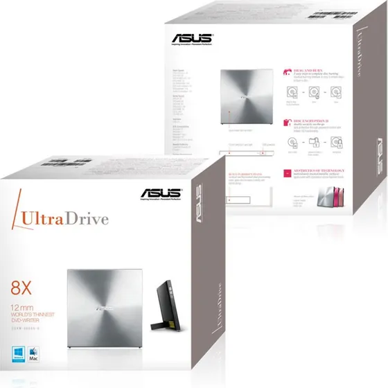 ASUS SDRW-08U5S-U ekstern DVD-brnder, USB 2.0 (slv)