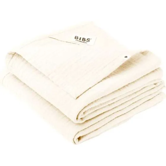 BIBS Stofbleer 2-pak 70x70 cm Ivory (GOTS, økologisk)