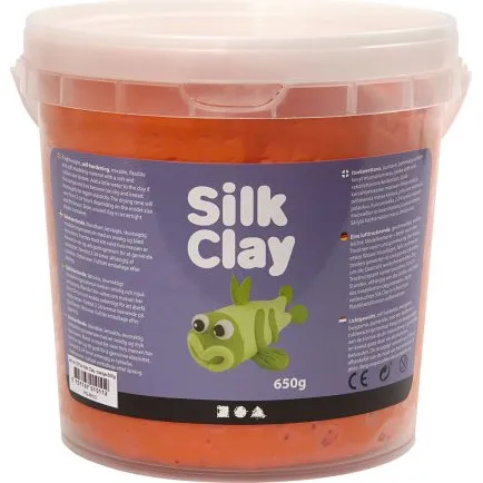 Silk Clay modellervoks, orange 650 g (selvhrdende)