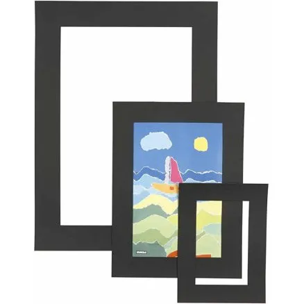 Passepartoutrammer sort 0,4 mm 270 g – 75 stk.