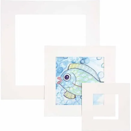 Hvide passepartoutrammer 0,4 mm 270 g – 75 stk (3 størrelser)