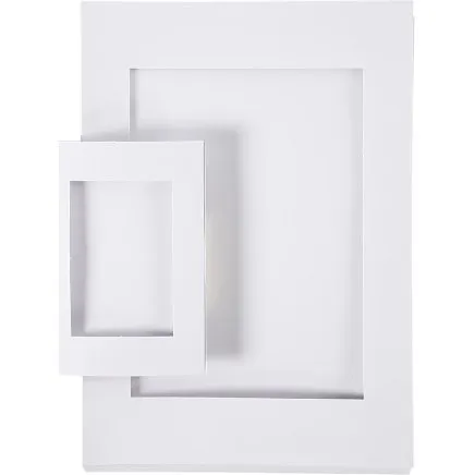Passepartoutrammer A4 + A6 hvid 230 g, 2x60 stk.