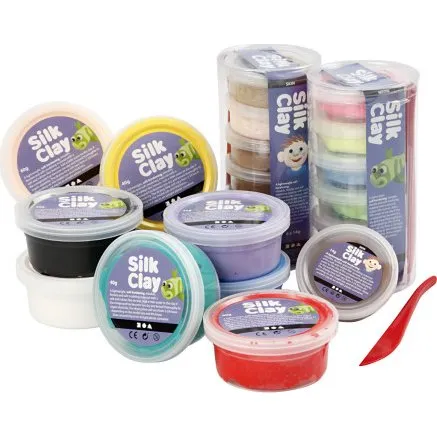 Silk Clay selvhrdende modellervoks - 22 dser, assorterede farver
