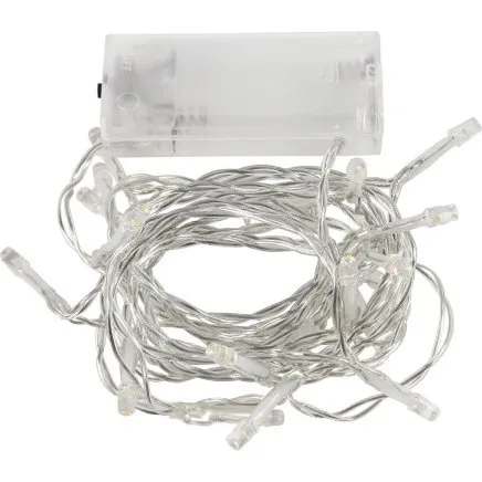 LED-lyskæde 3,15 m transparent – 20 LED, batteridrevet