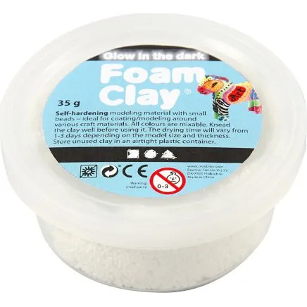 Foam Clay Glow in the Dark  Selvhrdende 35 g