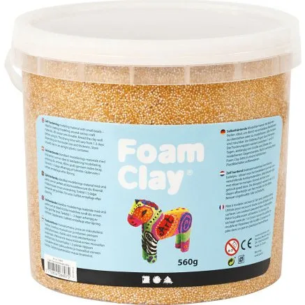 Foam Clay Metallic Guld 560 g – Modellervoks i Spand