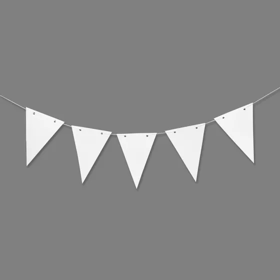 Hvide papflag 20×14,5 cm, 300 g – 10 stk.