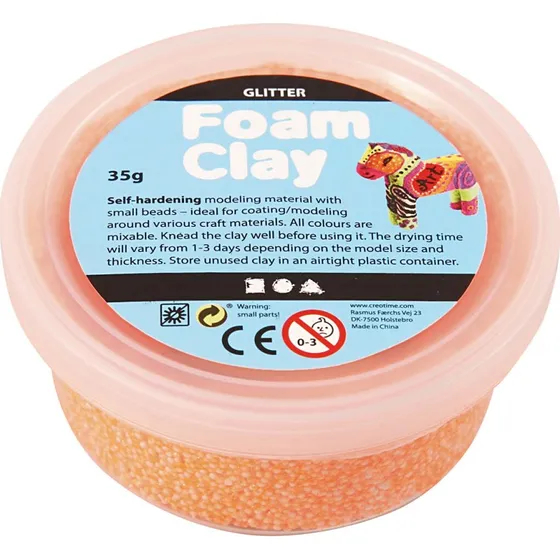 Foam Clay Glitter - Orange 35 g