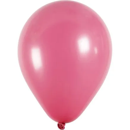 Mørk pink runde balloner 23 cm – 10 stk