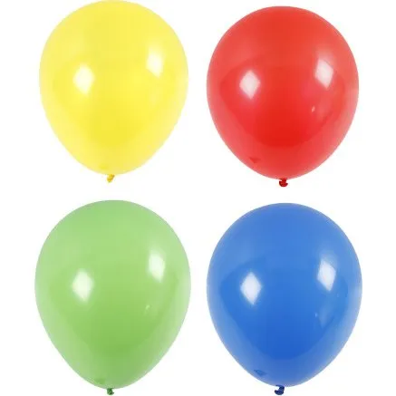 Kæmpe balloner 41 cm - 4 stk. (blå, grøn, rød, gul)