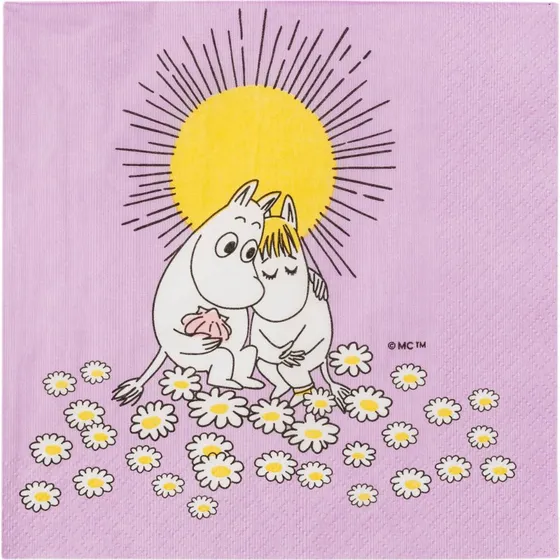 Moomin Arabia "Forelskede" papirserviet 33x33 cm, 20 stk