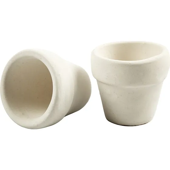 Hvid terrakotta urtepotte 6 stk – H 4,6 cm, Ø 5,2 cm