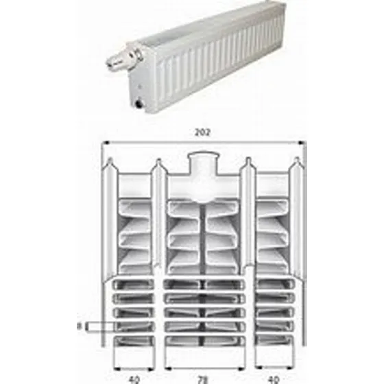 Purmo FFCV44 Compact ventilradiator 200x600 mm, RAL 9016