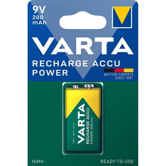 VARTA genopladeligt 9V batteri 200 mAh (1-pak)