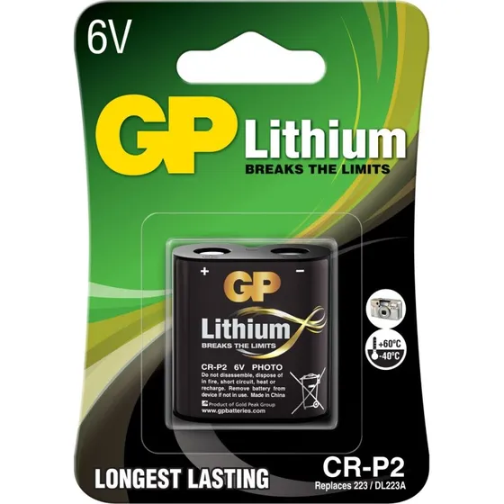 CR-P2 6V Lithium / 3701 Zinc-Air batteri