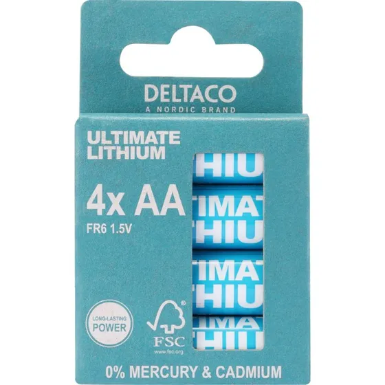 Deltaco Ultimate Lithium AA LR6 1,5V - 4 stk