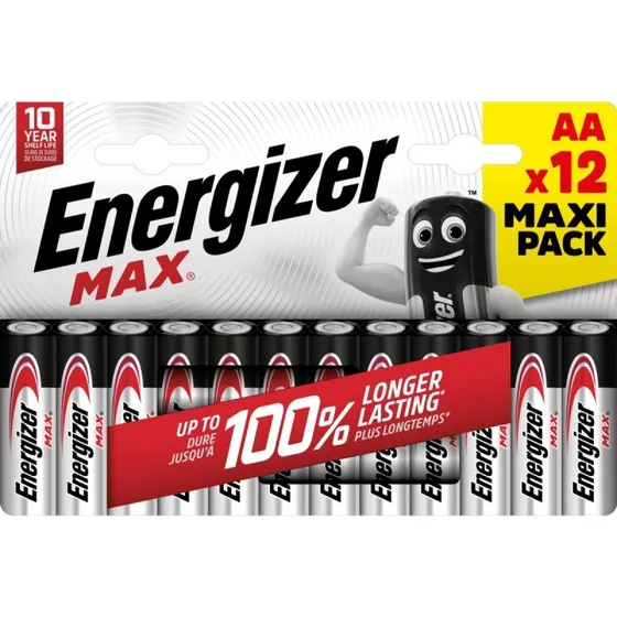 Energizer Max AA 12-pak - Alkaline batterier