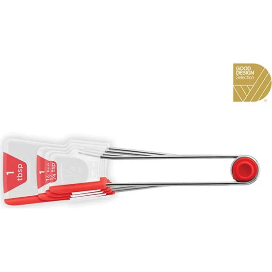 Dreamfarm Levoons sm mleskeer 4 stk. (Red+Clear)