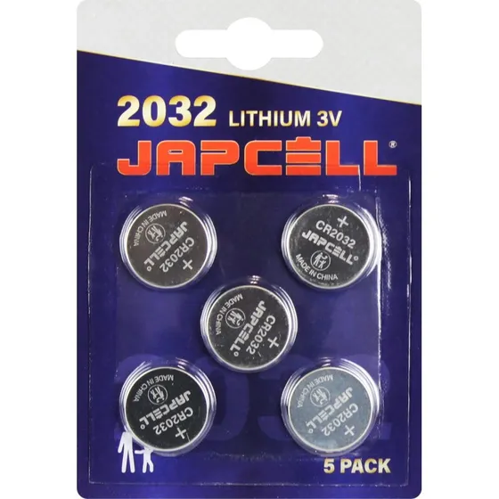 Japcell CR2032 3V lithium knapbatterier 5 stk.