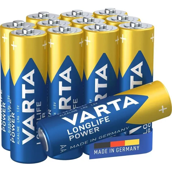 Varta Longlife Power AA 12-pak – 1,5V alkaliske batterier