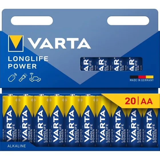 Varta Longlife Power AA 20 stk  Langtidsholdbare batterier