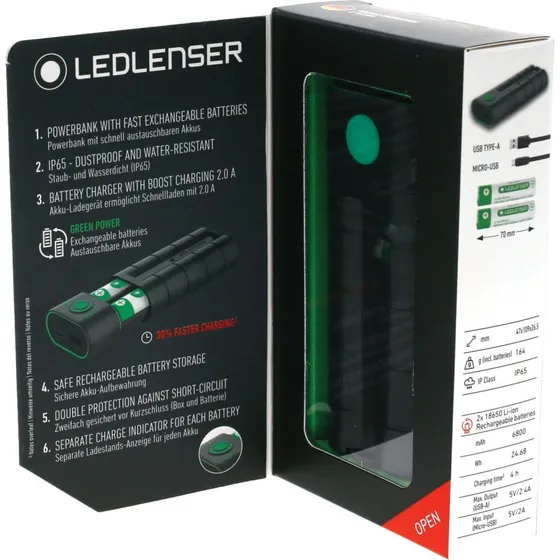 LEDLenser FLEX10 Powerbank 9000 mAh - Sort