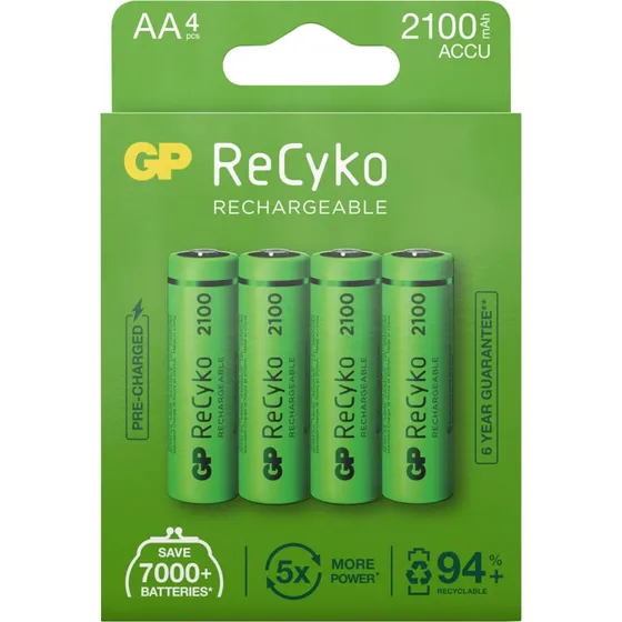 GP ReCyko AA 2100 mAh genopladelig 4-pak