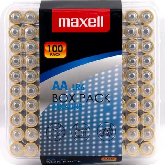 Maxell AA LR6 alkaliske batterier 1,5V – 100 stk.