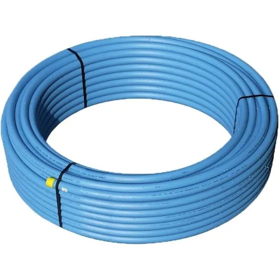 Uponor 25 mm PE80 PN10 SDR11 rør, blå, 50 m