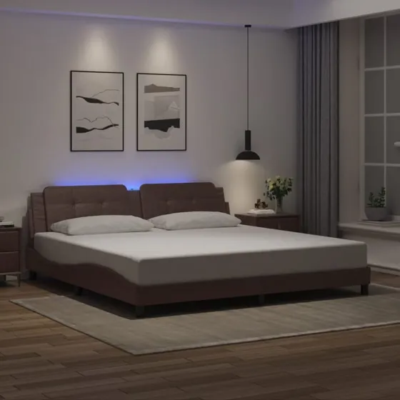 Zadar sengeramme 200x200 cm med LED, brun