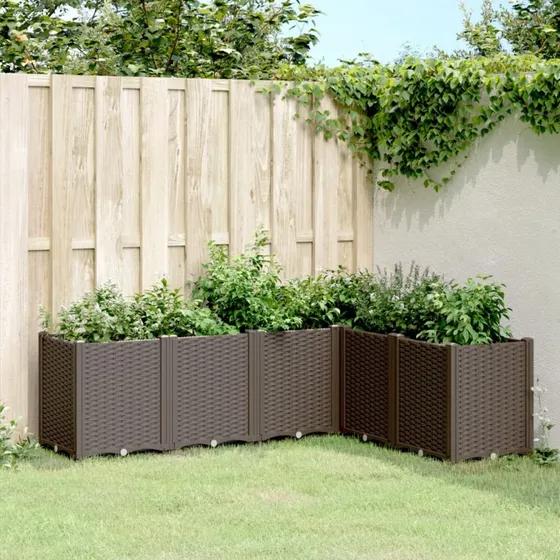 Plantekasse 160x120x53 cm i polypropylen - brun