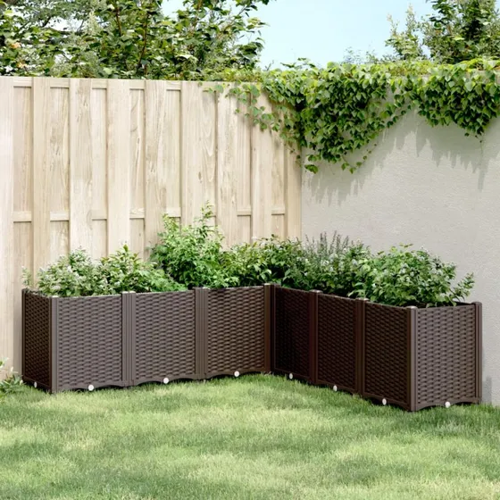 Plantekasse 160x160x53 cm i PP (brun)