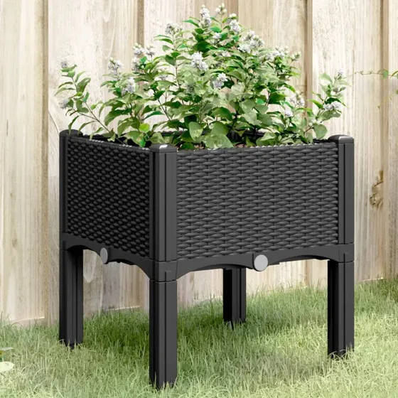 Plantekasse med ben 40x40x42 cm - sort