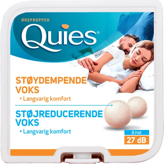 Quies Voksørepropper 8 par (naturlig voks)