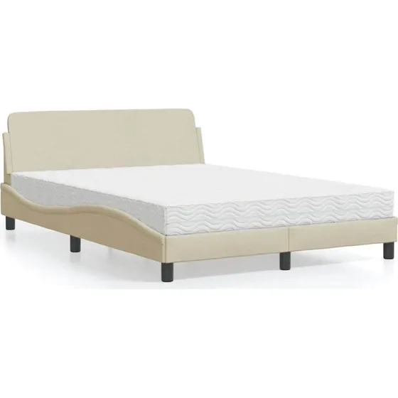 Dover seng med madras 140x200 cm - creme stof