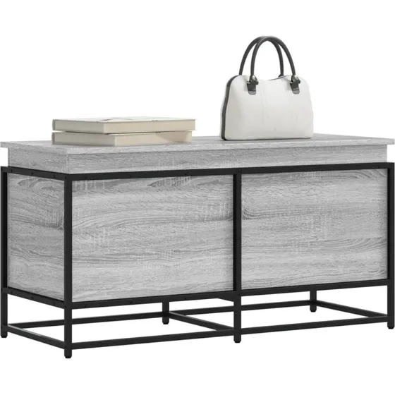 Opbevaringsboks m. låg 100x40x51,5 cm - Grå eg