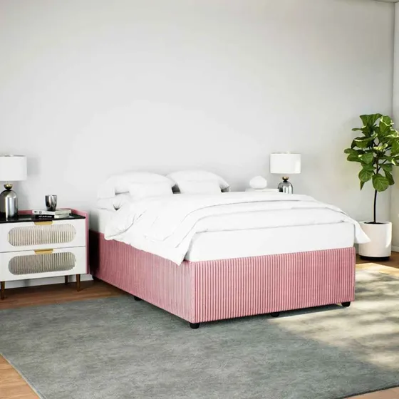 Sengeramme 160x200 cm i pink fløjl