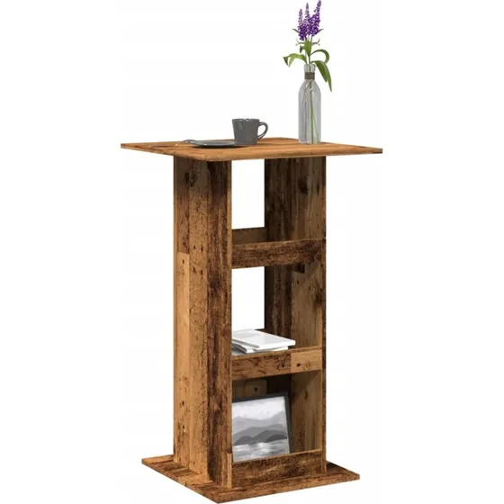 Barbord med opbevaring 60x60x102 cm – gammelt træ