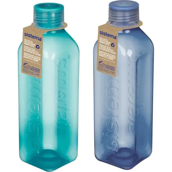 Sistema Square Bottle 1 L  Ocean Bound Teal Stone